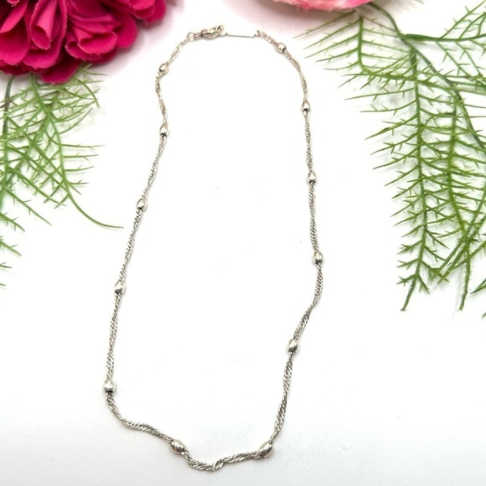 VINTAGE⚜️NAPIER Silver Twisted Chain Necklace